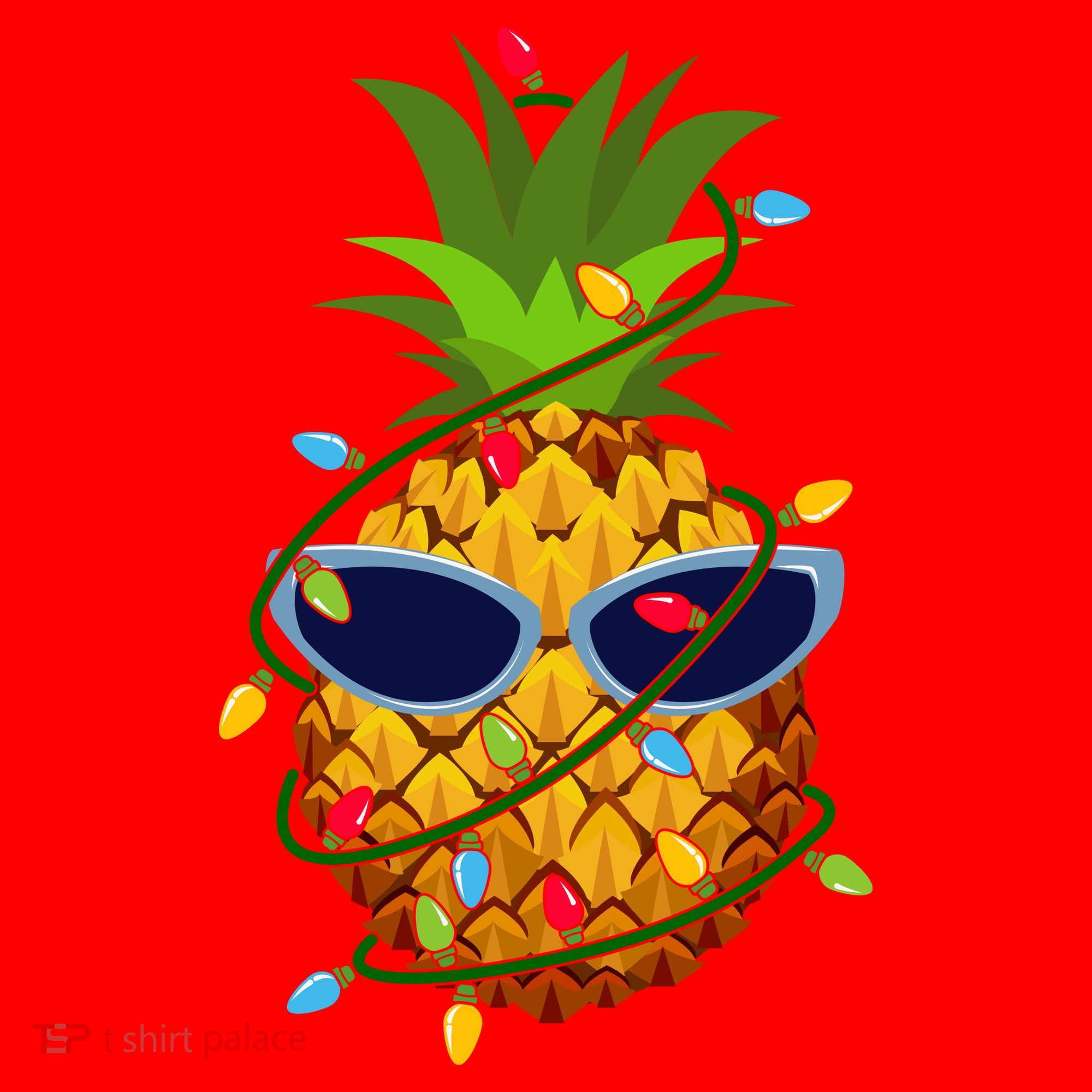 Pineapple Christmas Tree Lights Xmas Boys Sunglasses Santa Hat
