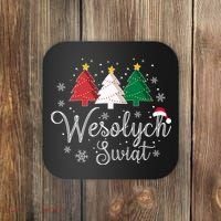 Poland Christmas Tree Polish Merry Xmas Wesolych Swiat Coaster thumb 0