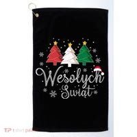 Poland Christmas Tree Polish Merry Xmas Wesolych Swiat Golf Towel thumb 0