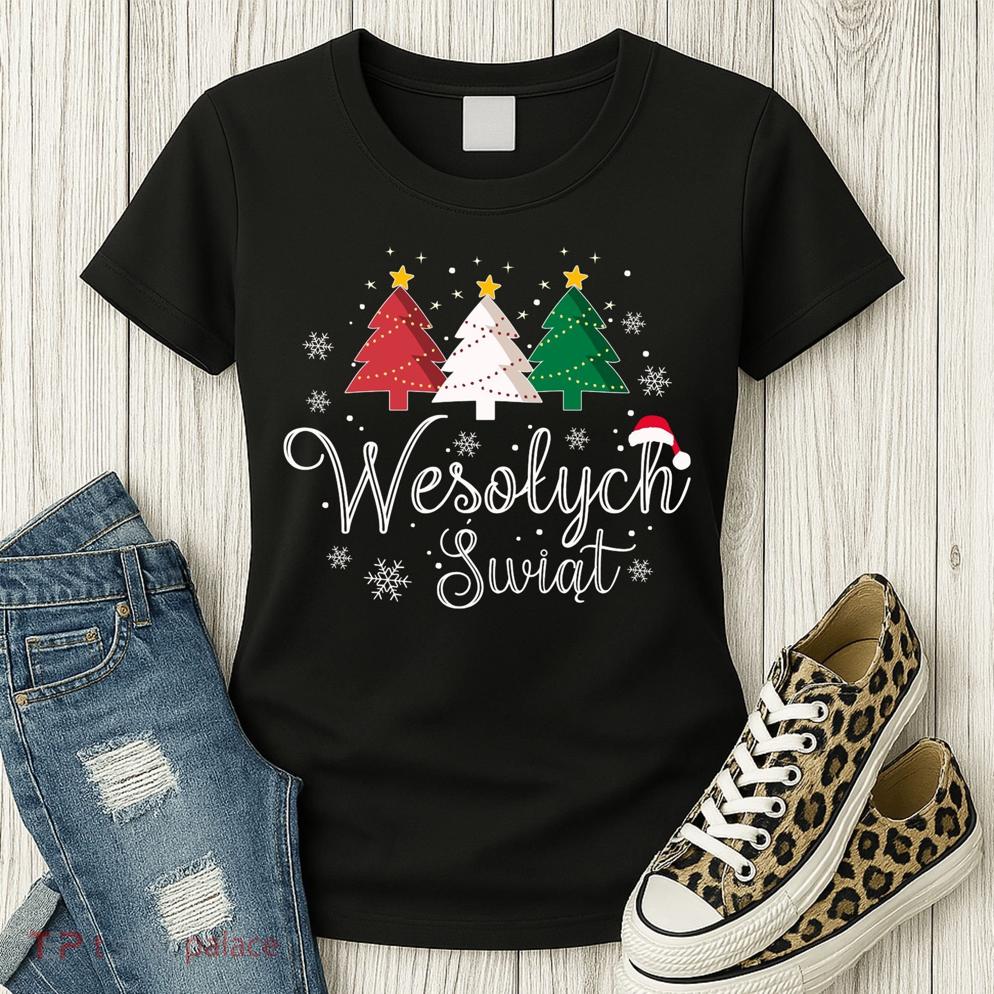 Poland Christmas Tree Polish Merry Xmas Wesolych Swiat Women's T-Shirt