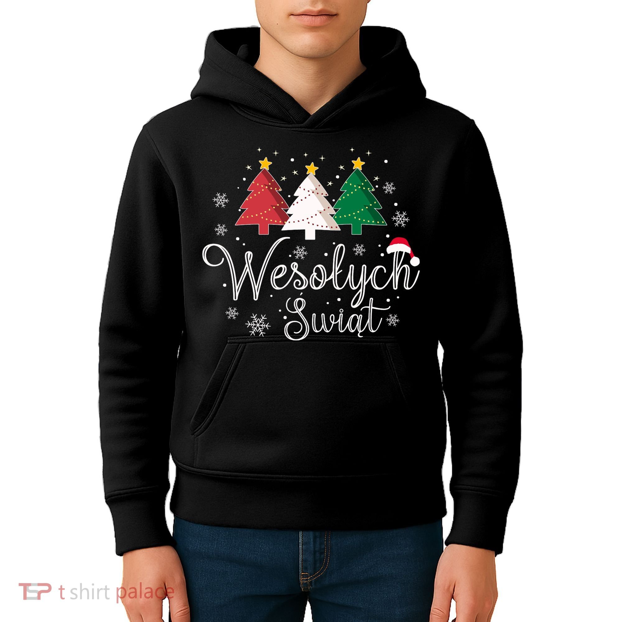 Poland Christmas Tree Polish Merry Xmas Wesolych Swiat Kids Hoodie