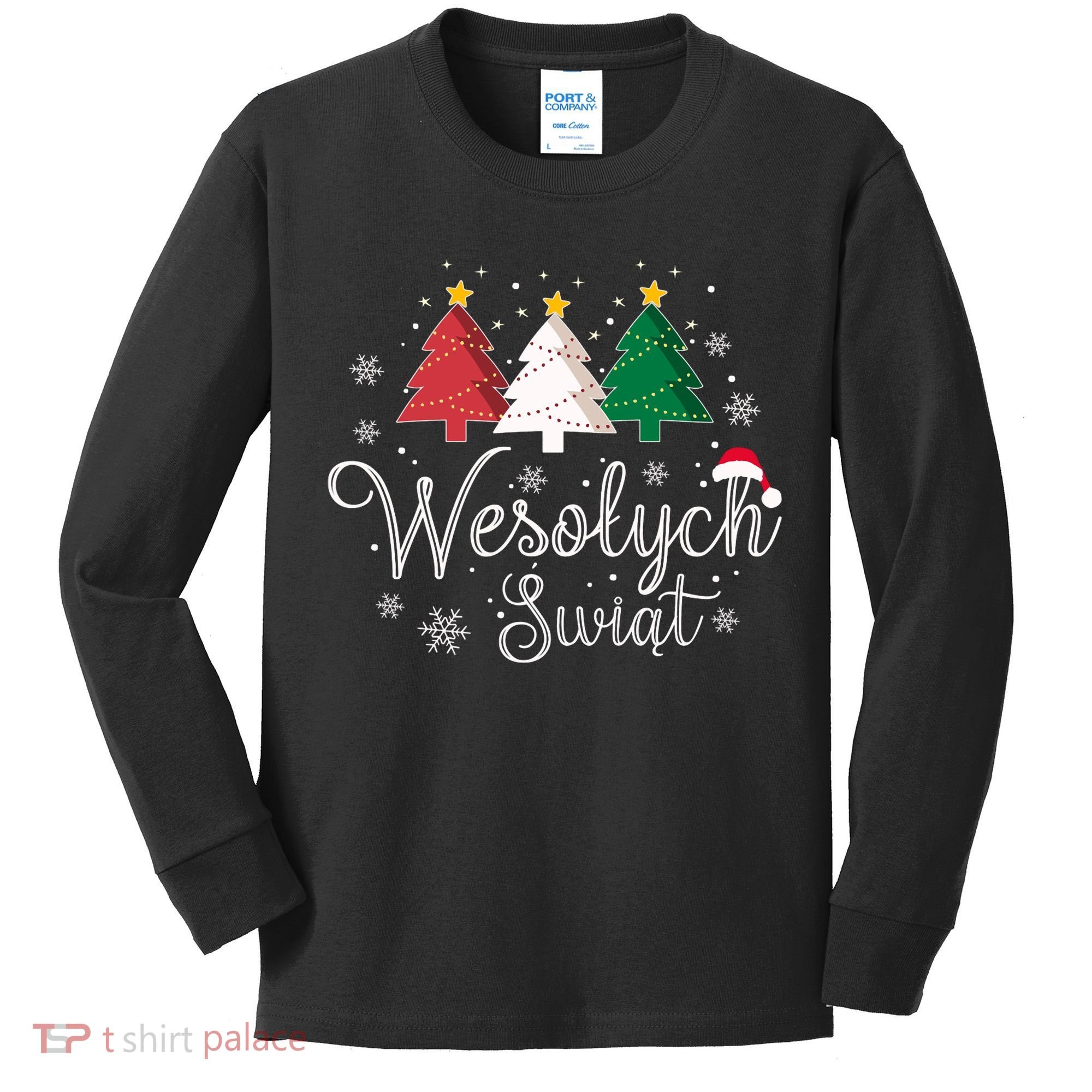 Poland Christmas Tree Polish Merry Xmas Wesolych Swiat Kids Long Sleeve Shirt