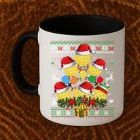 Pickleball Christmas Tree Ugly Sweater Santa Paddle Ball Gift Coffee Mug thumb 2