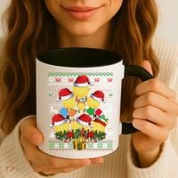 Pickleball Christmas Tree Ugly Sweater Santa Paddle Ball Gift Coffee Mug thumb 3
