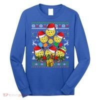 Pickleball Christmas Tree Ugly Sweater Santa Paddle Ball Gift Long Sleeve Shirt thumb 0