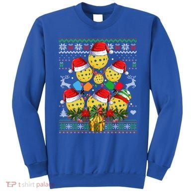 Pickleball Christmas Tree Ugly Sweater Santa Paddle Ball Gift Sweatshirt