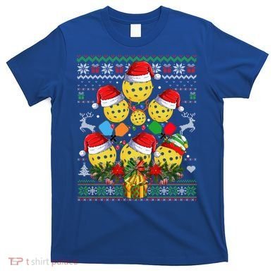 Pickleball Christmas Tree Ugly Sweater Santa Paddle Ball Gift T-Shirt