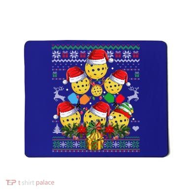 Pickleball Christmas Tree Ugly Sweater Santa Paddle Ball Gift Mousepad