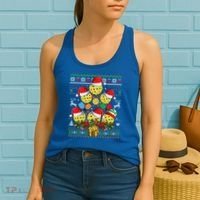 Pickleball Christmas Tree Ugly Sweater Santa Paddle Ball Gift Women's Tank Top thumb 2