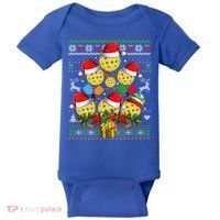 Pickleball Christmas Tree Ugly Sweater Santa Paddle Ball Gift Baby Bodysuit thumb 0