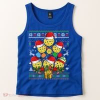 Pickleball Christmas Tree Ugly Sweater Santa Paddle Ball Gift Tank Top thumb 2