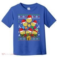 Pickleball Christmas Tree Ugly Sweater Santa Paddle Ball Gift Toddler T-Shirt thumb 0