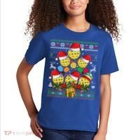 Pickleball Christmas Tree Ugly Sweater Santa Paddle Ball Gift Kids T-Shirt thumb 2