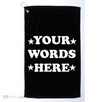 Personalized Custom Text Cute Retro Groovy Font Golf Towel thumb 0