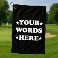 Personalized Custom Text Cute Retro Groovy Font Golf Towel thumb 1