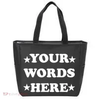 Personalized Custom Text Cute Retro Groovy Font Tote Bag thumb 0