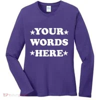Personalized Custom Text Cute Retro Groovy Font Women's Long Sleeve Shirt thumb 0