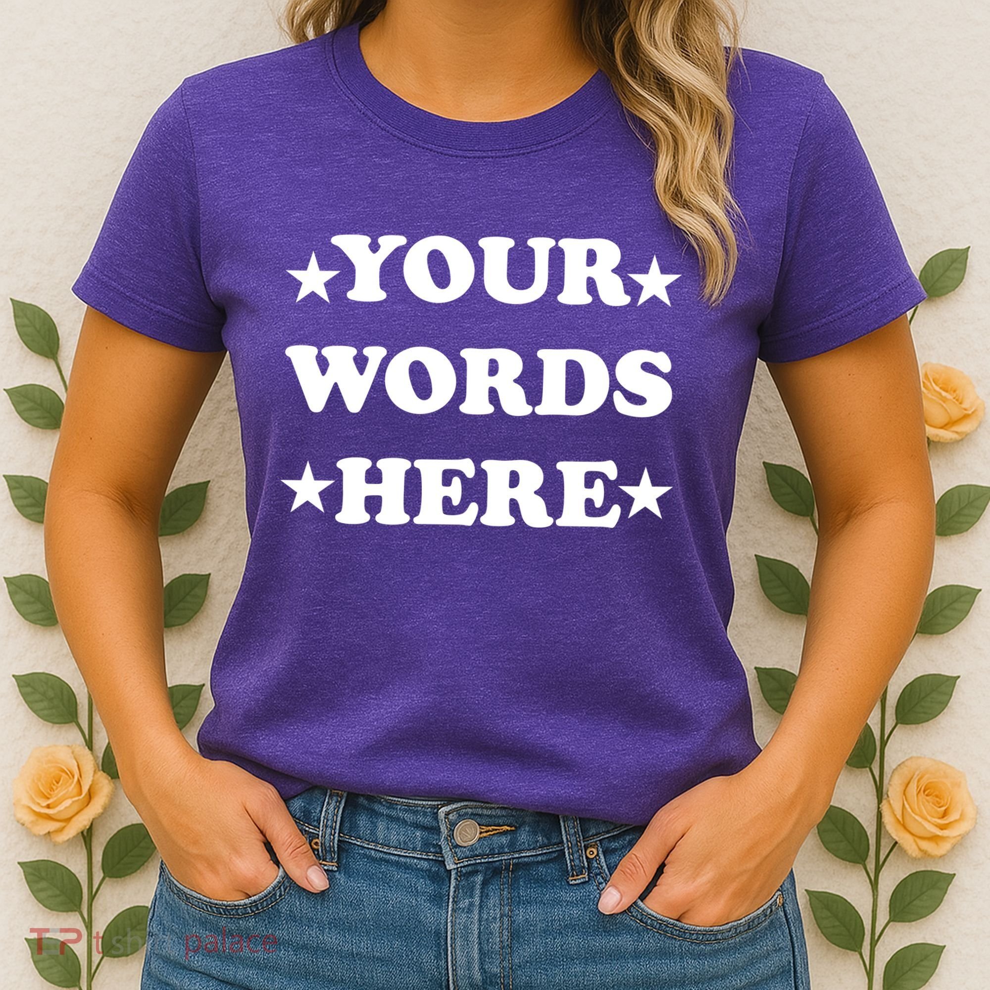 Personalized Custom Text Cute Retro Groovy Font Women's T-Shirt