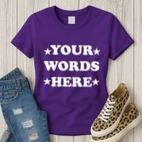 Personalized Custom Text Cute Retro Groovy Font Women's T-Shirt thumb 3