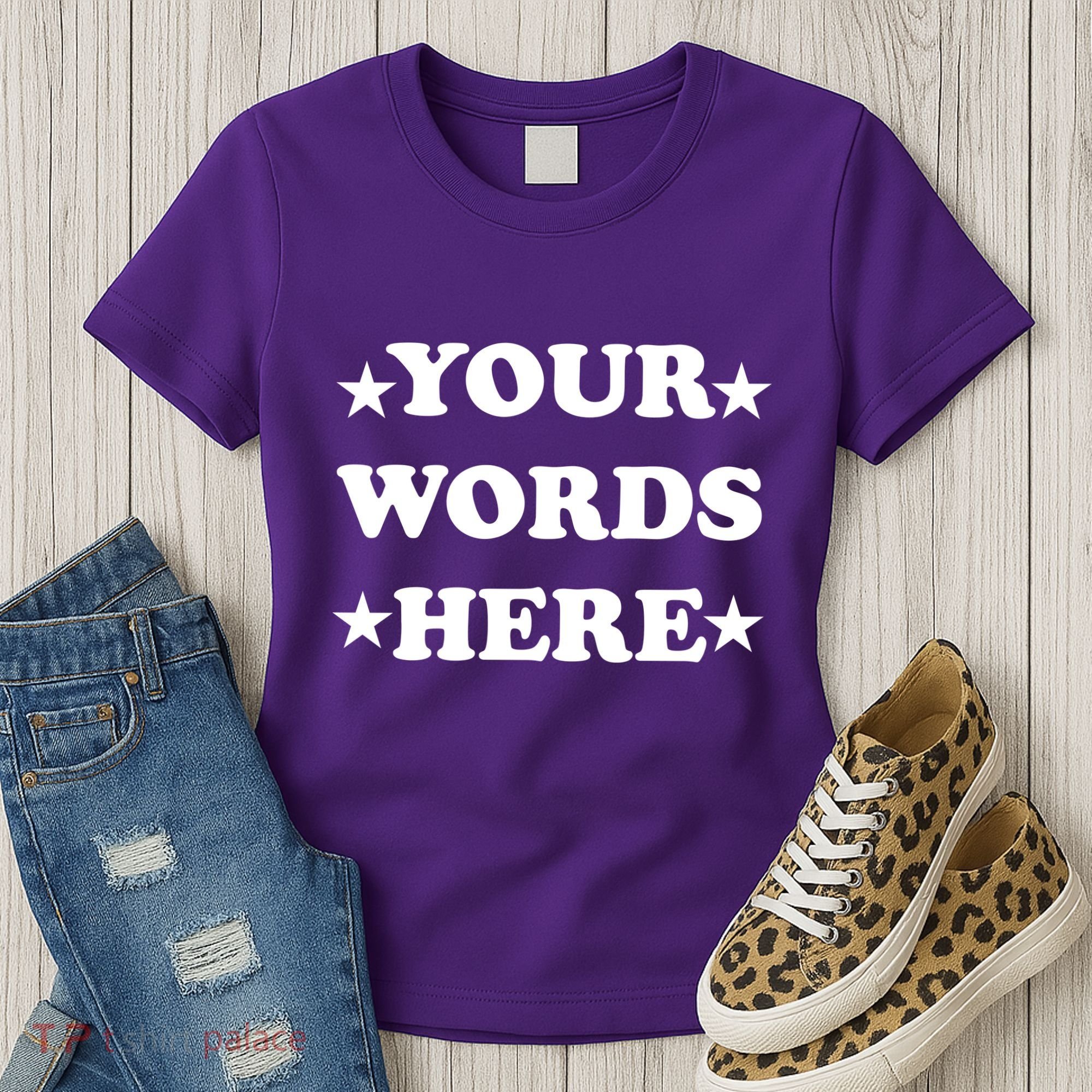 Personalized Custom Text Cute Retro Groovy Font Women's T-Shirt