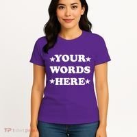 Personalized Custom Text Cute Retro Groovy Font Women's T-Shirt thumb 4