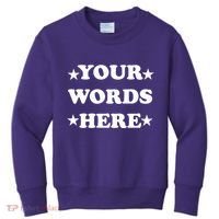 Personalized Custom Text Cute Retro Groovy Font Kids Sweatshirt thumb 0