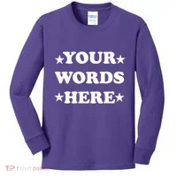 Personalized Custom Text Cute Retro Groovy Font Kids Long Sleeve Shirt thumb 0