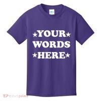 Personalized Custom Text Cute Retro Groovy Font Kids T-Shirt thumb 0