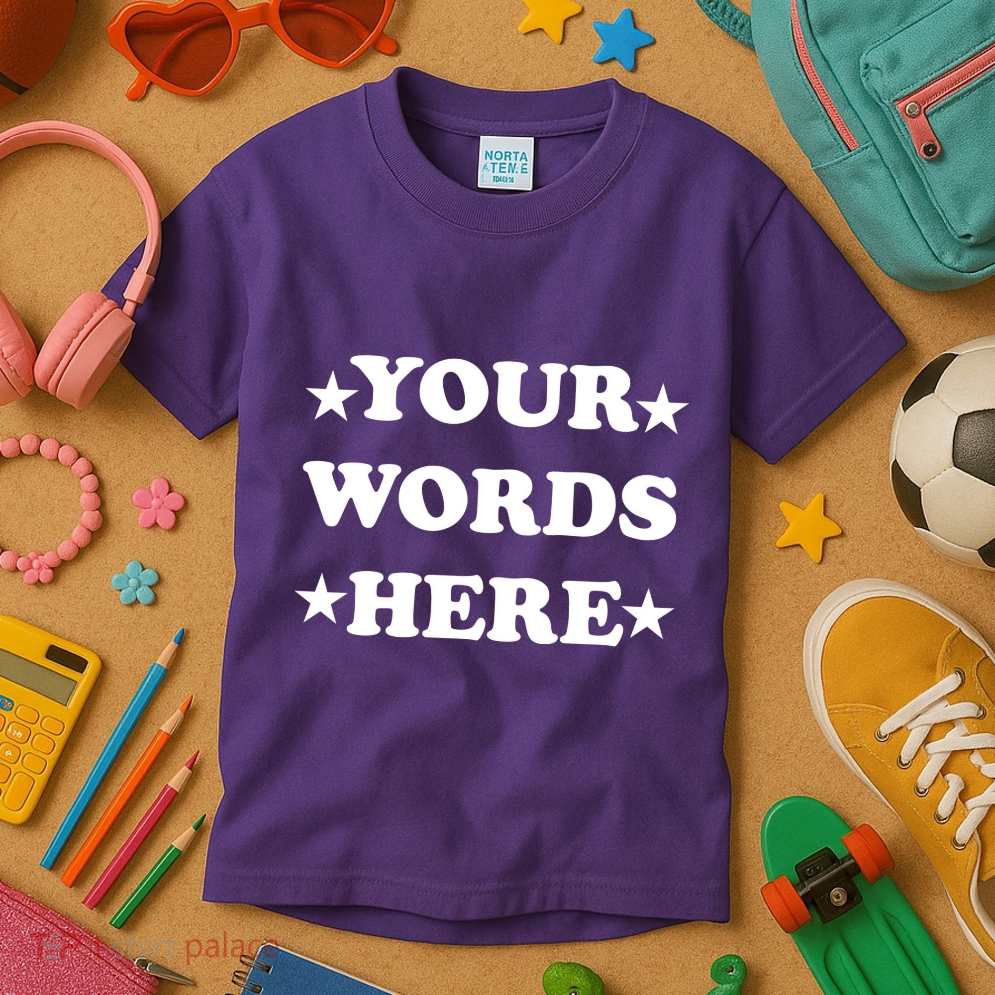 Personalized Custom Text Cute Retro Groovy Font Kids T-Shirt