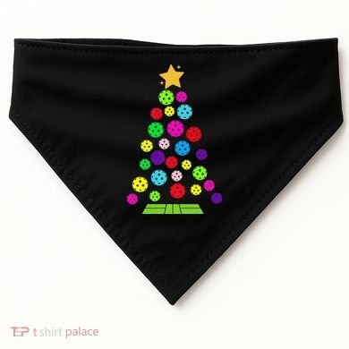 Pickleball Christmas Tree USA-Made Doggie Bandana