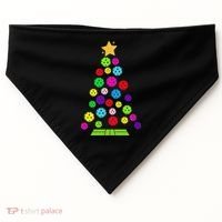 Pickleball Christmas Tree USA-Made Doggie Bandana thumb 0