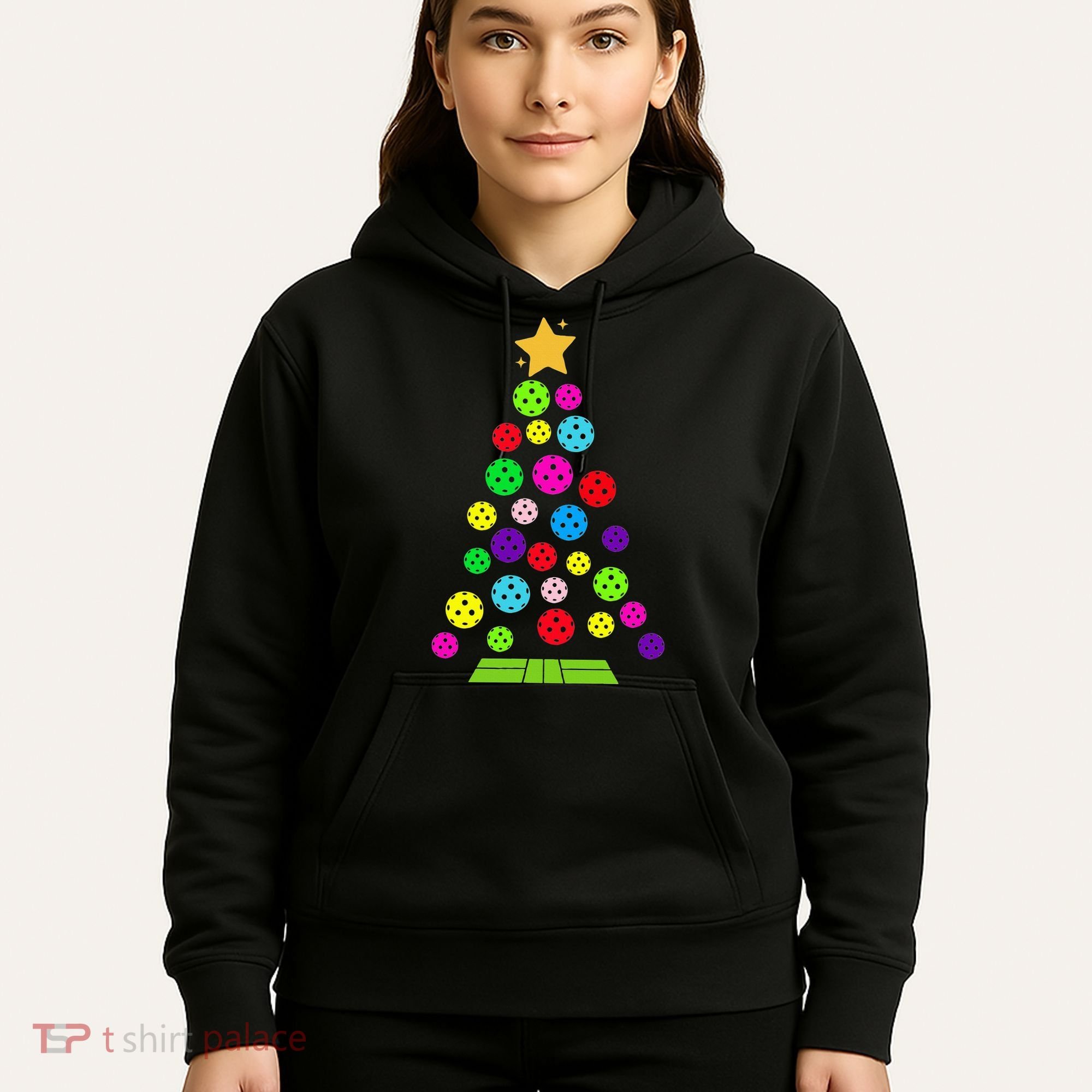 Pickleball Christmas Tree Hoodie
