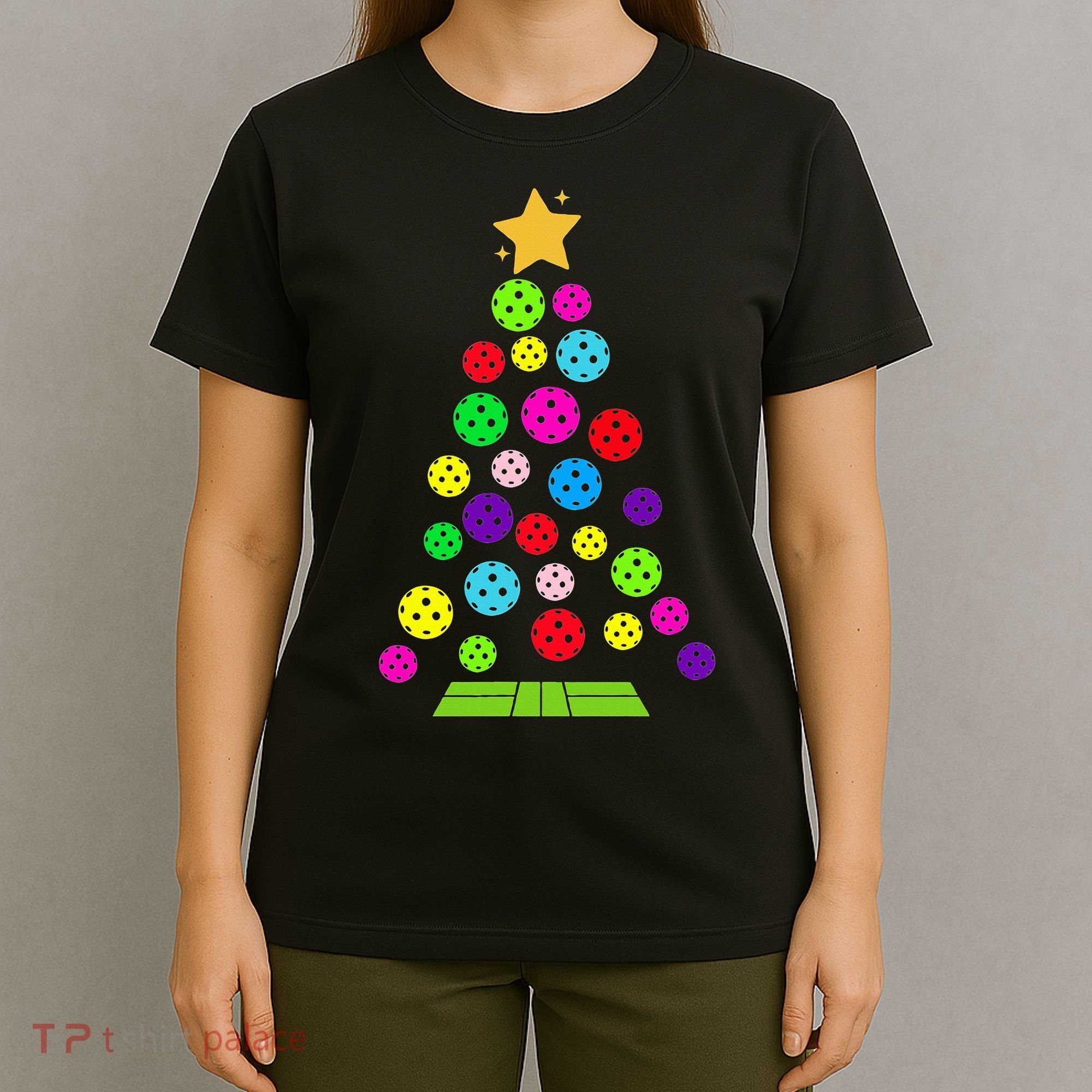 Pickleball Christmas Tree T-Shirt