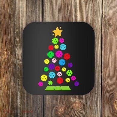 Pickleball Christmas Tree Coaster