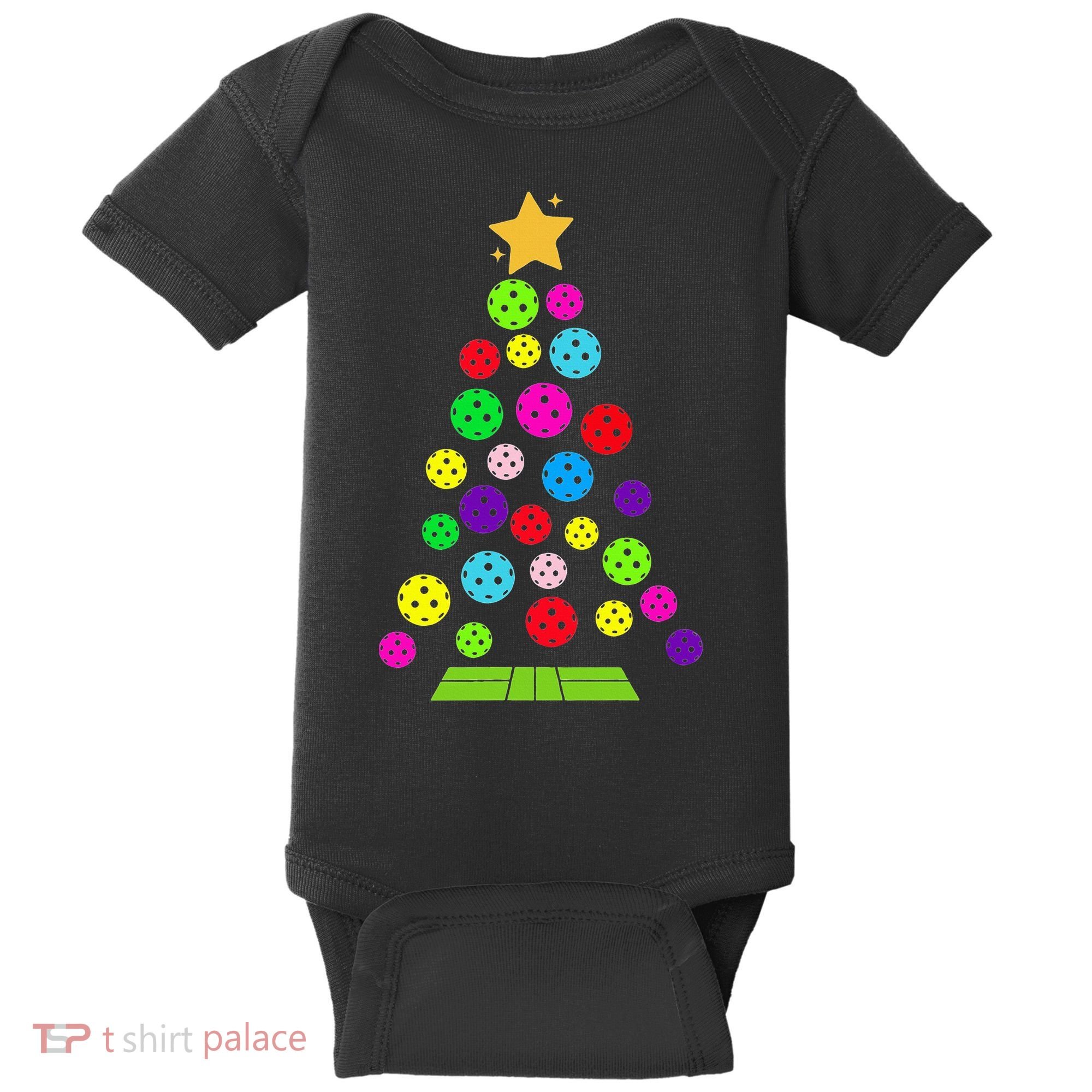 Pickleball Christmas Tree Baby Bodysuit