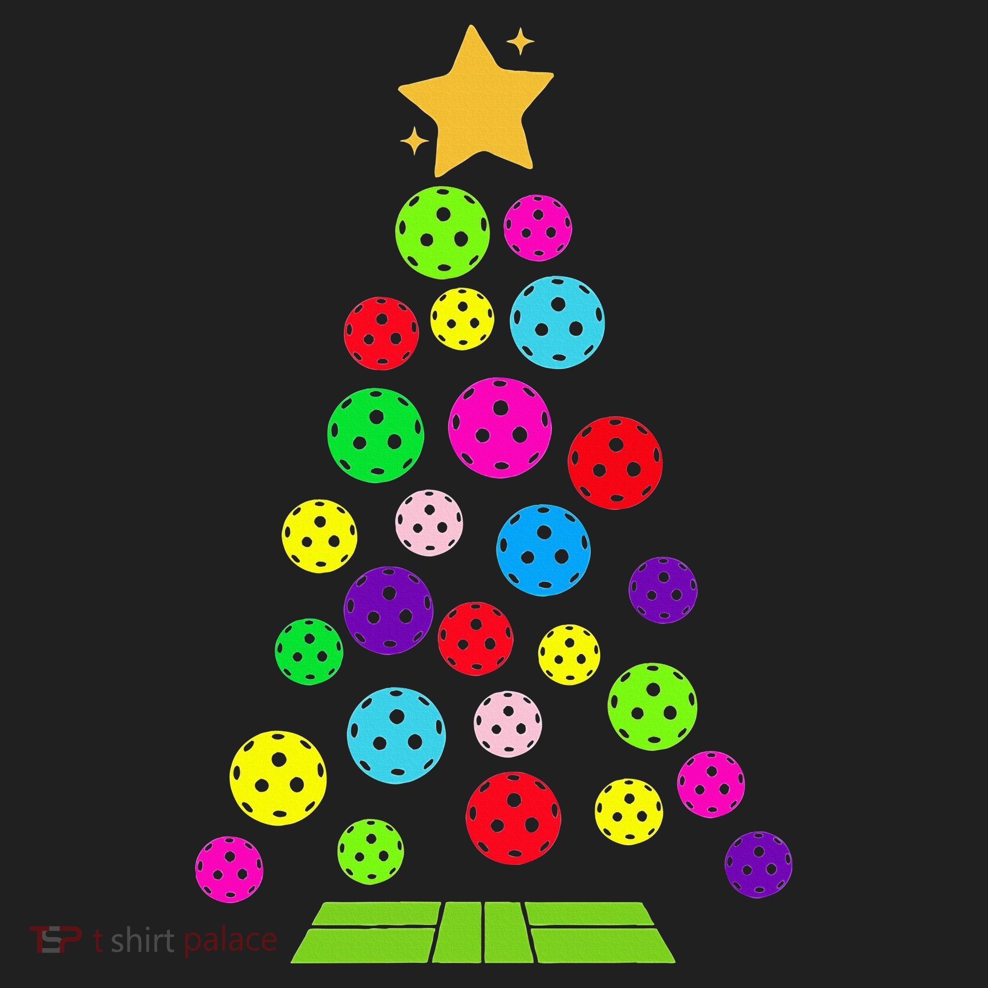 Pickleball Christmas Tree Golf Towel