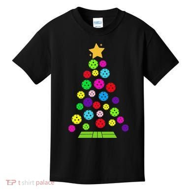 Pickleball Christmas Tree Kids T-Shirt