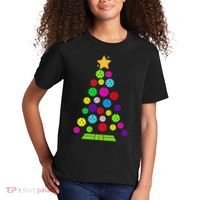 Pickleball Christmas Tree Kids T-Shirt thumb 2
