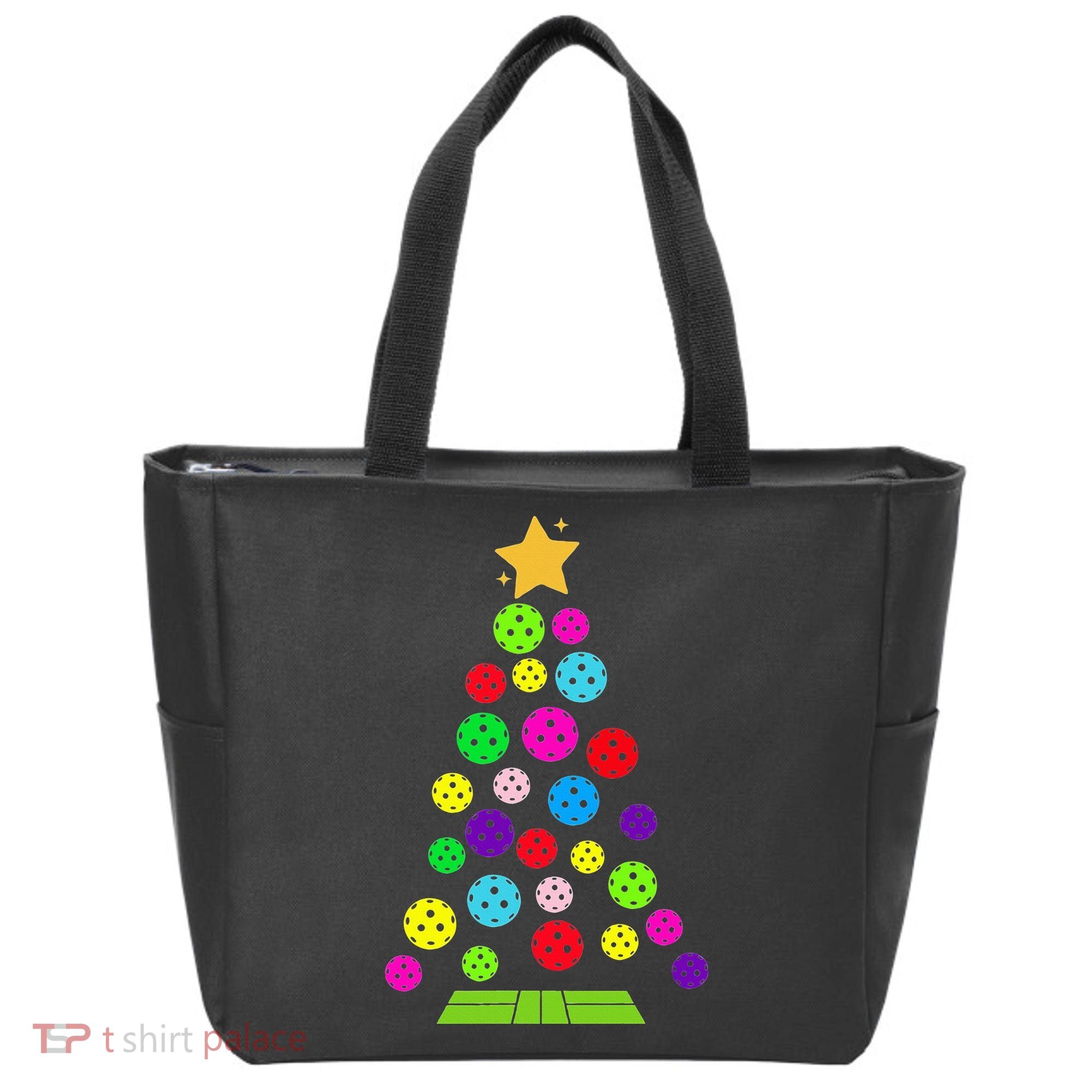 Pickleball Christmas Tree Tote Bag