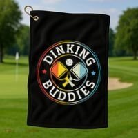 Pickleball Champion Tournament Player Dinking Buddies Golf Towel thumb 1