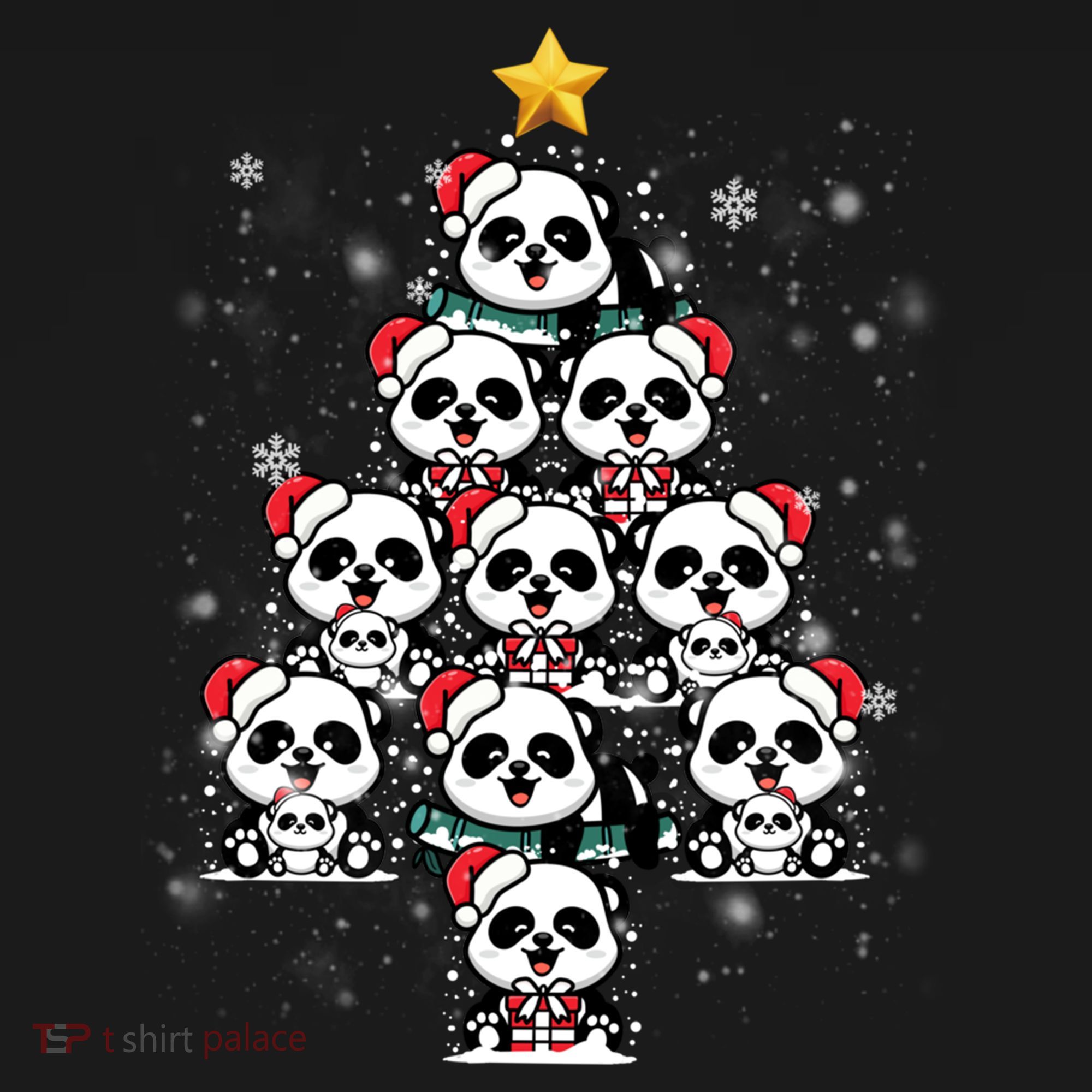 Panda Christmas Tree Panda Lovers Panda Christmas Gift Bucket Hat
