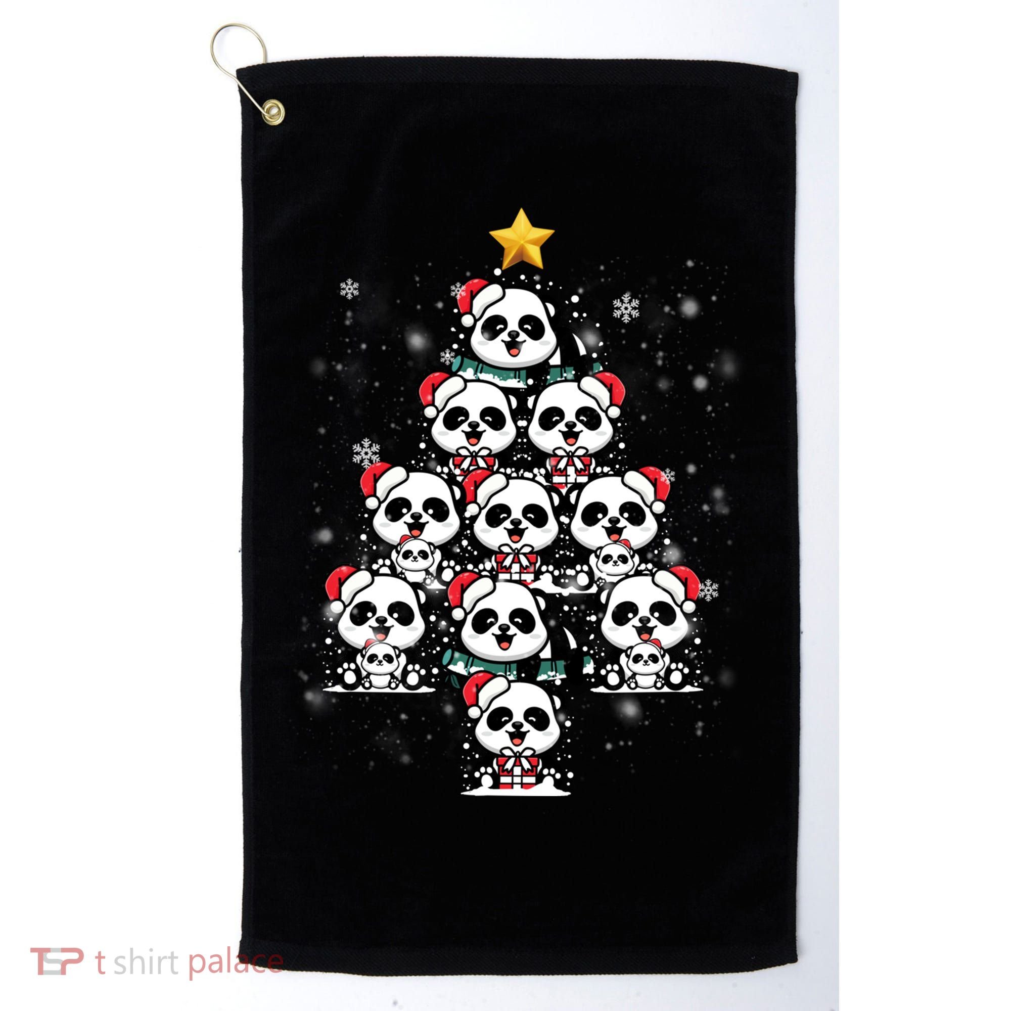 Panda Christmas Tree Panda Lovers Panda Christmas Gift Golf Towel