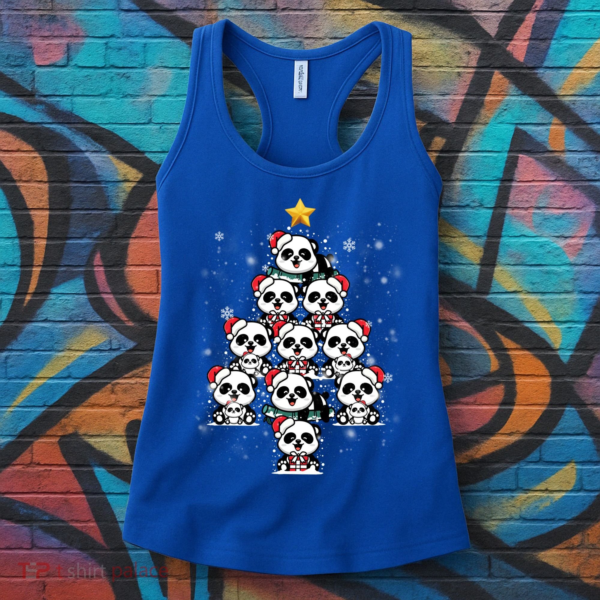 Panda Christmas Tree Panda Lovers Panda Christmas Gift Women's Tank Top