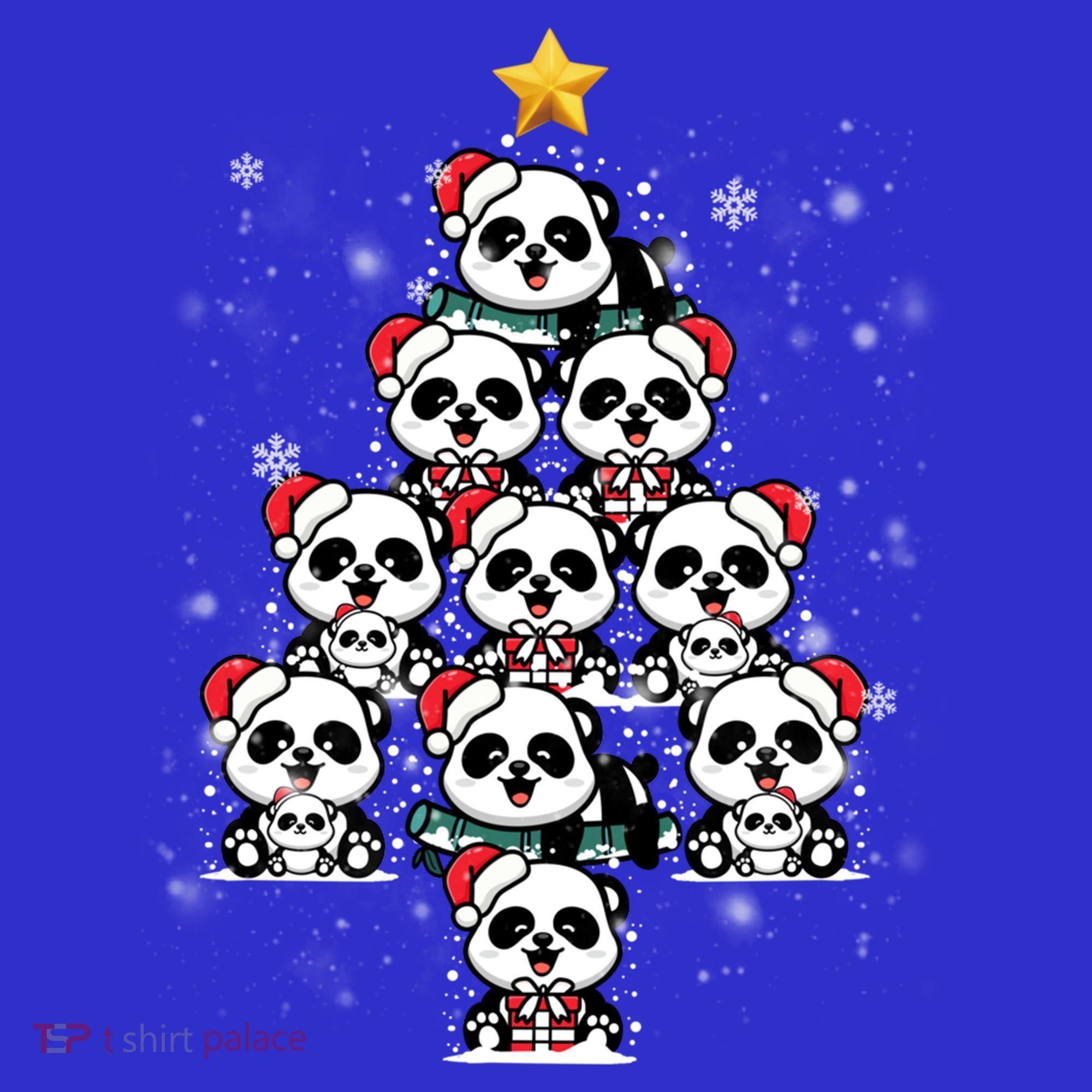 Panda Christmas Tree Panda Lovers Panda Christmas Gift Women's Long Sleeve Shirt