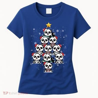 Panda Christmas Tree Panda Lovers Panda Christmas Gift Women's T-Shirt