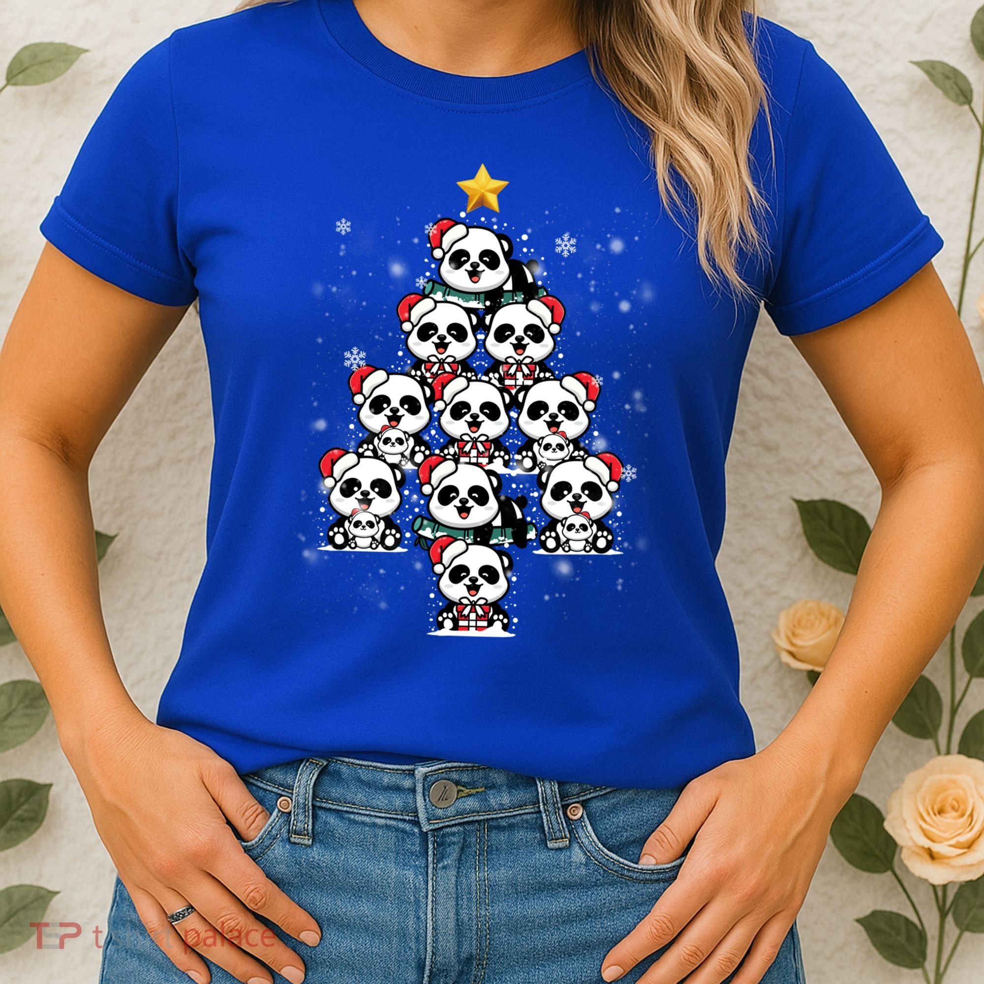 Panda Christmas Tree Panda Lovers Panda Christmas Gift Women's T-Shirt