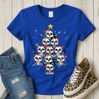Panda Christmas Tree Panda Lovers Panda Christmas Gift Women's T-Shirt thumb 3