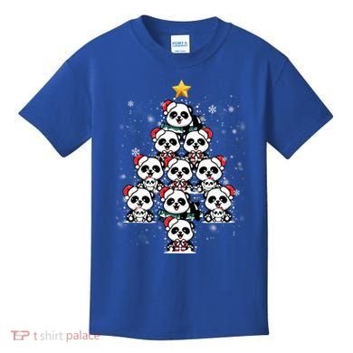 Panda Christmas Tree Panda Lovers Panda Christmas Gift Kids T-Shirt