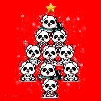 Panda Christmas Tree Panda Lovers Panda Christmas Gift Santa Hat thumb 1