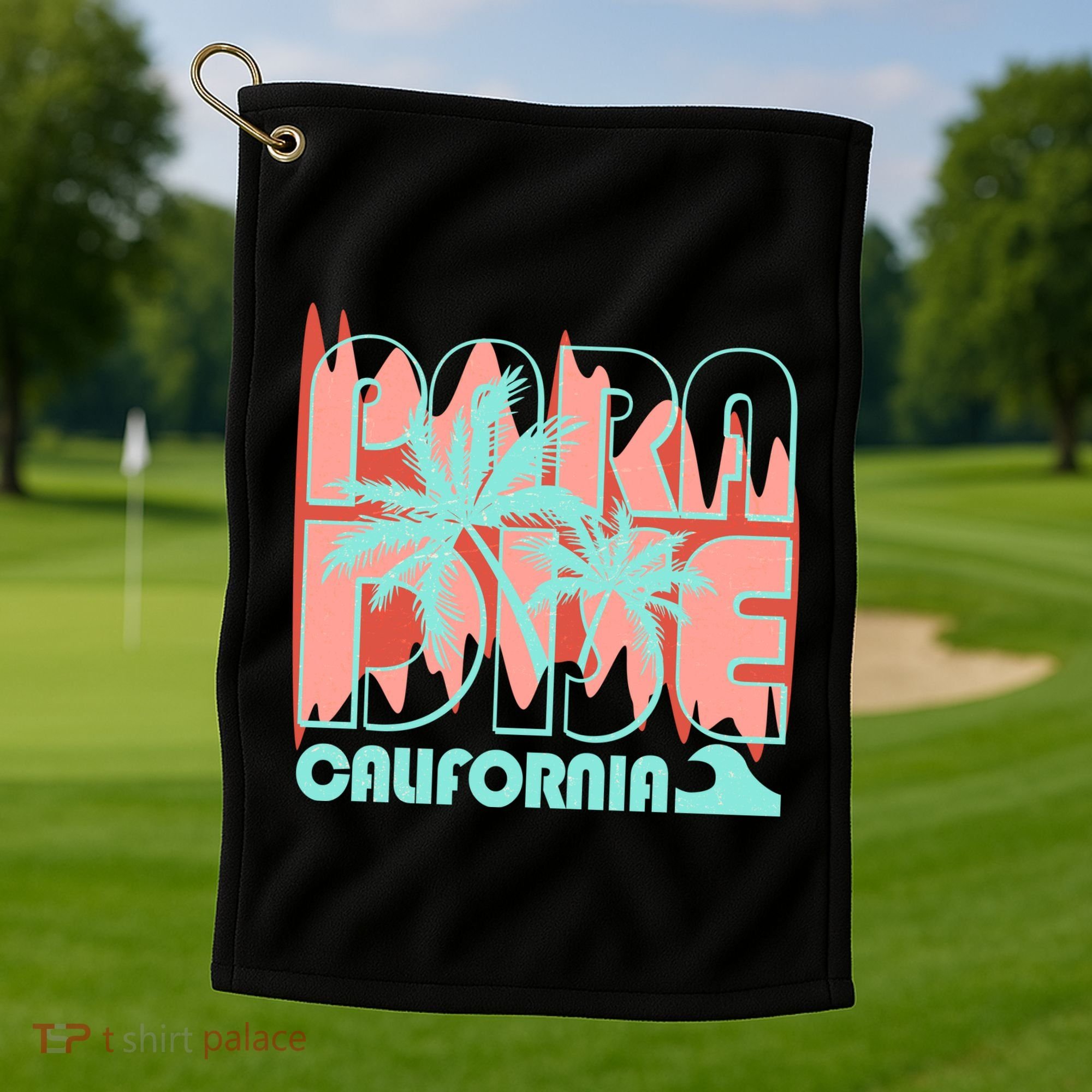 Paradise California Tropical Vacation Time Golf Towel